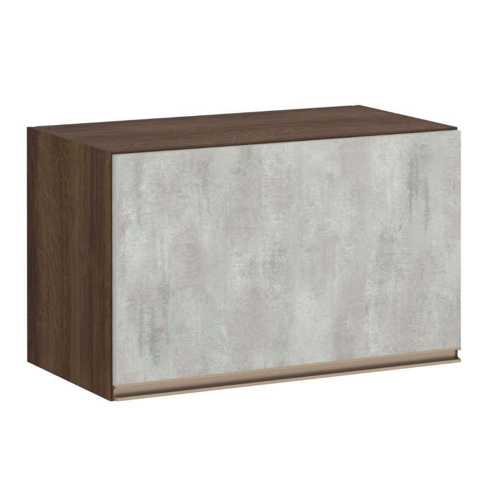 Armário Para Cozinha 60 Cm 1 Porta Dourado Com Concreto