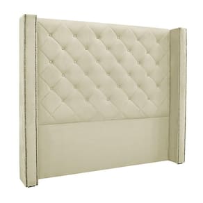 Cabeceira Casal 1,64m Loewe Veludo Bege - Gran Belo