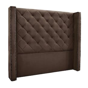 Cabeceira Casal 1,64m Loewe Veludo Marrom - Gran Belo