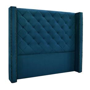 Cabeceira Queen Size 1,84m Loewe Veludo Azul Marinho