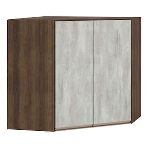 Armário Para Cozinha Canto 2 Portas Dourado Com Concreto