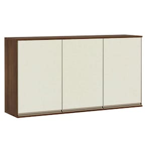 Armário Para Cozinha 120 Cm 3 Portas Dourado Com Kashmir
