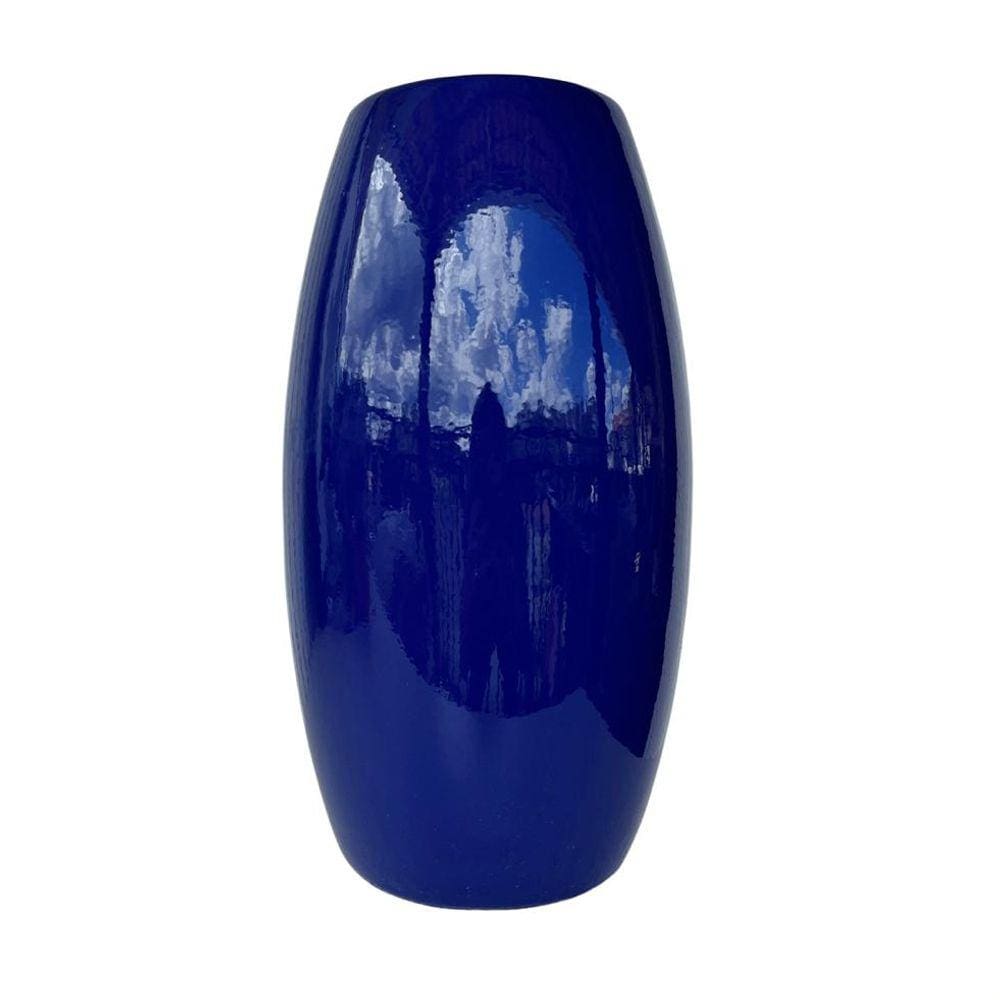 Decoração sala rack vaso centro de mesa azul moderno decor