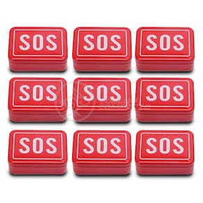 9 Mini Kits SOS Camping Tz-02 Lata de Ferramentas Compacta para Acampar Sobrevivência Selva