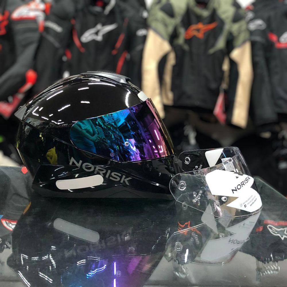 Capacete Norisk Razor Monocolor Preto + Viseira | Casas Bahia