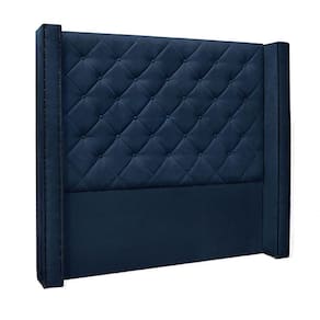 Cabeceira Casal 1,64m Loewe Suede Azul Marinho - Gran Belo