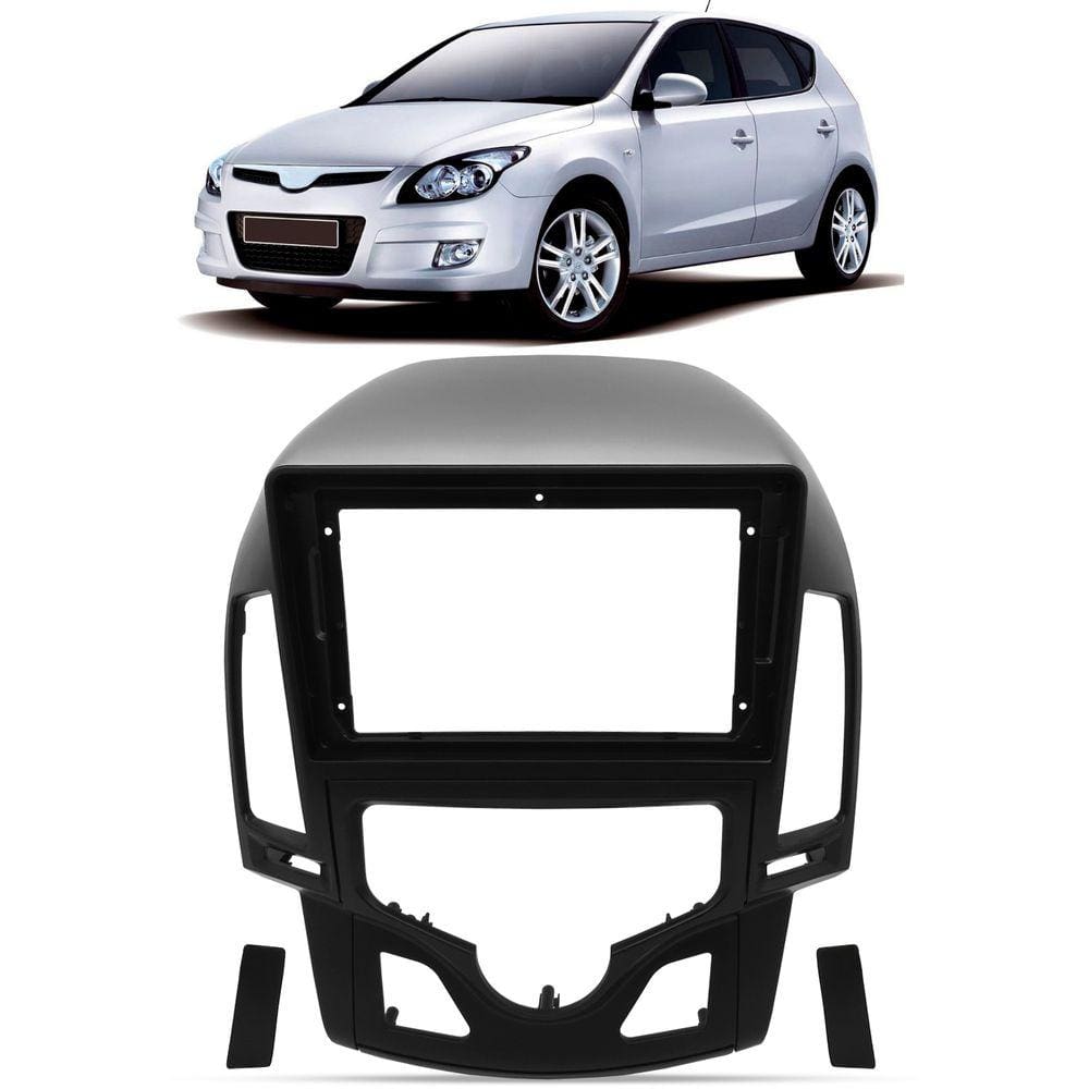 Moldura De Painel 2 Din 9” Polegadas I30 2009 2010 2011 2012 2013 Ar Digital - Preto