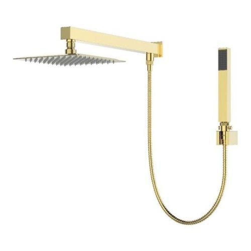 Kit Ducha Quadrada Slim Com Desviador Gold