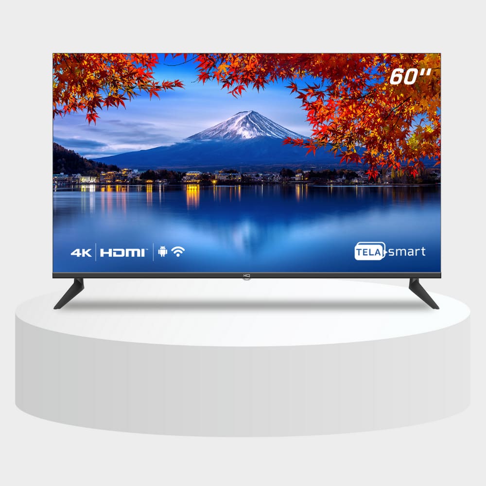 Smart Tv Hq Uhd K Hdr Android Design Slim Processador Quad Core Espelhamento De Tela