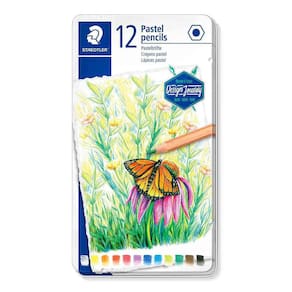 Lápis de Cor Staedtler Cores Pasteis 12 Cores Estojo Metal