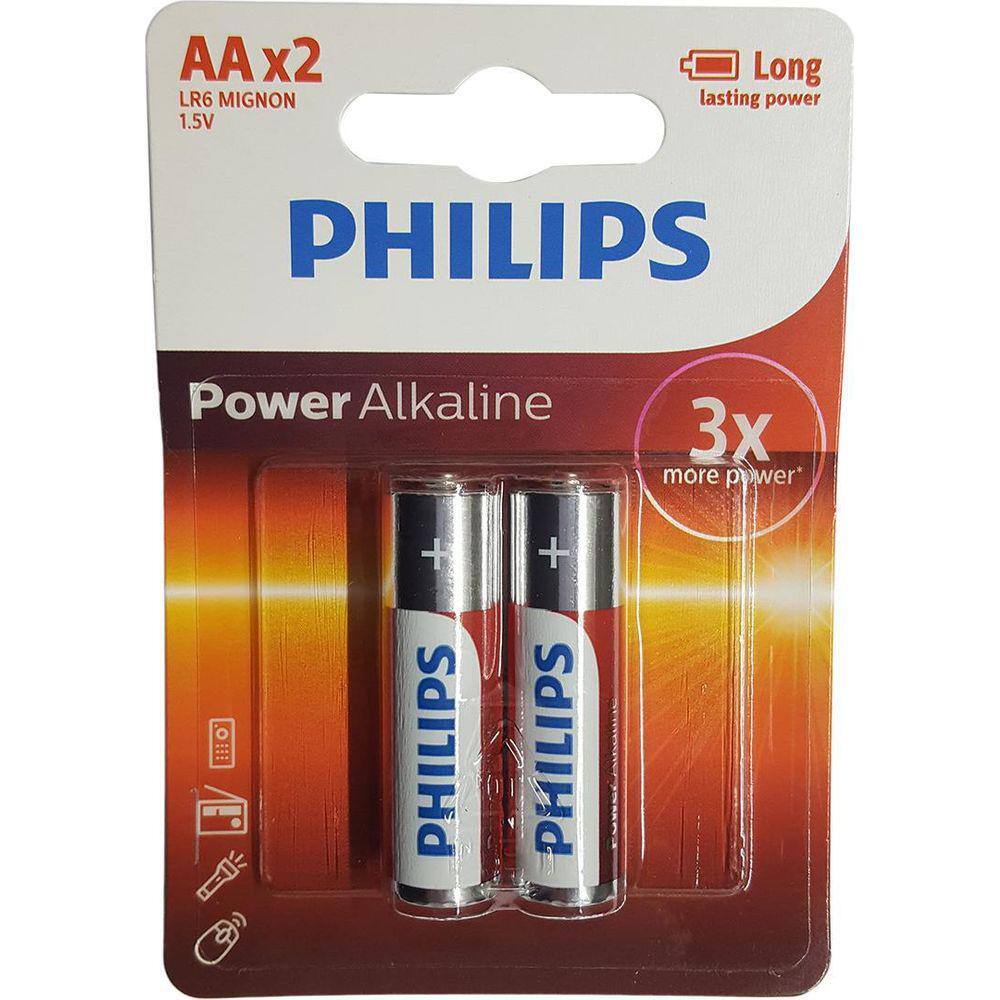 Kit 10 Cartelas De Bateria 2Aa 1,5V Philips Com 2 Unidades