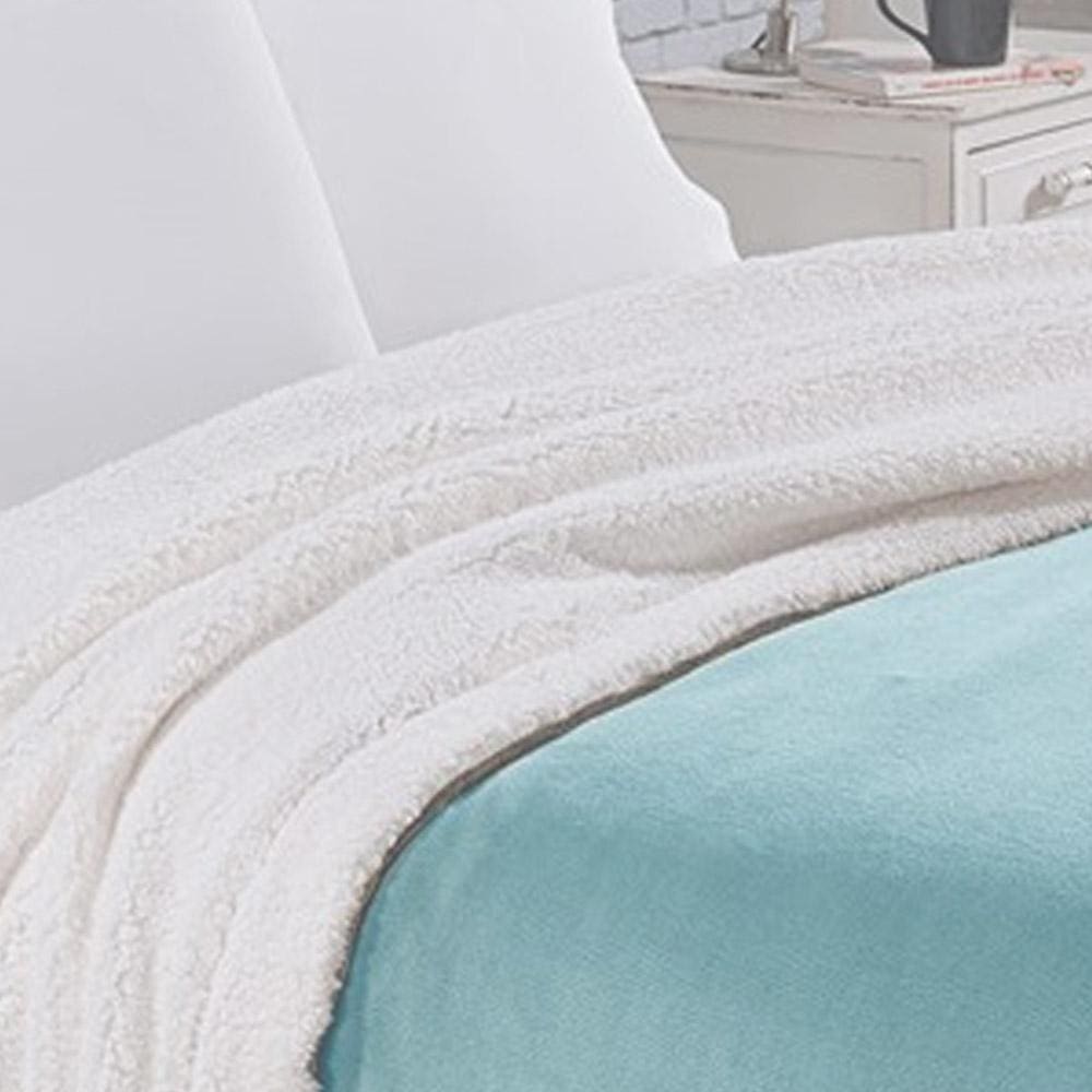 Manta Sherpa Queen Andreza Azul Claro