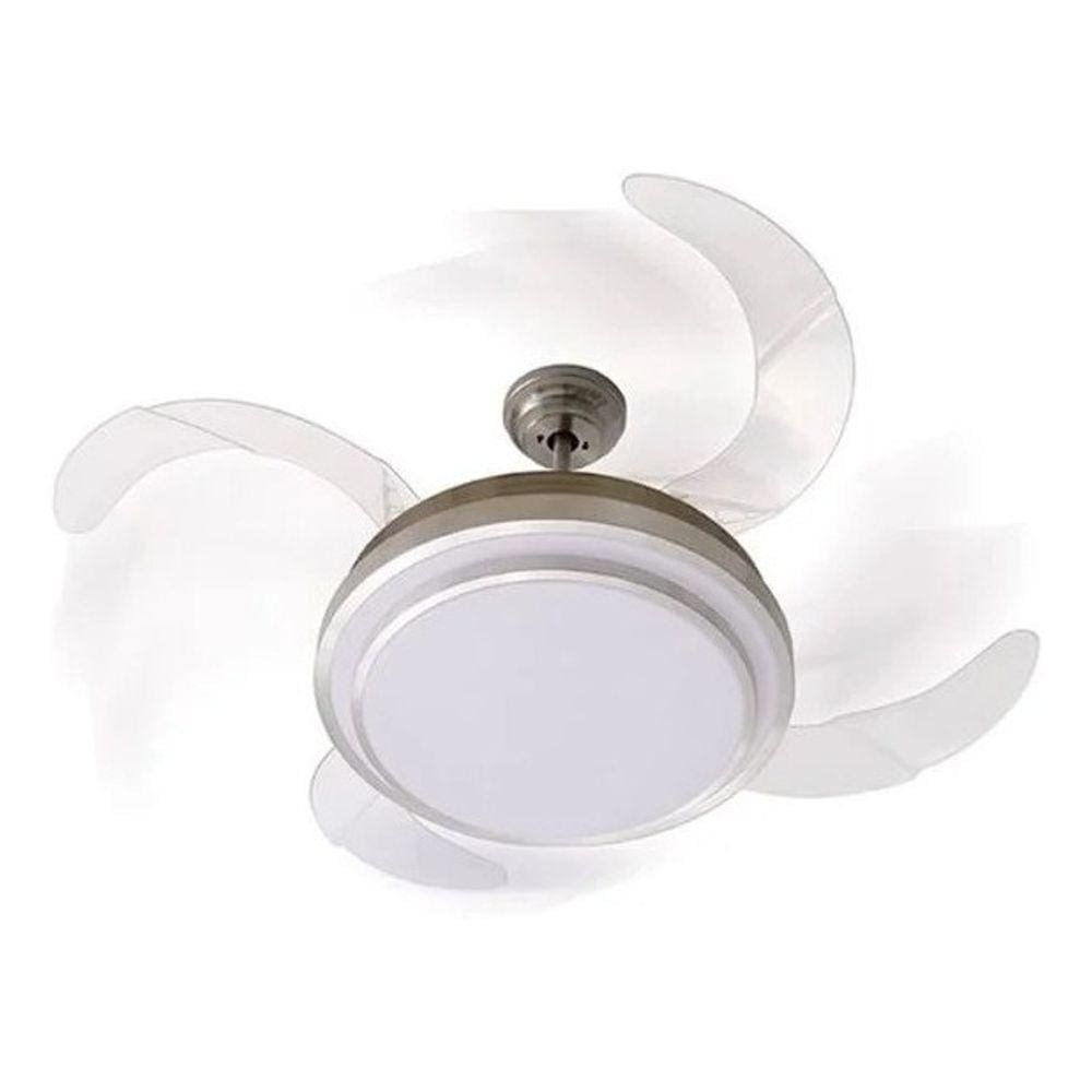 Ventilador Cromado De Teto 4 Pás Retratil Led Aliseu 220v