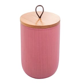 Potiche De Cerâmica Bambu Lines Rosa Lyor 15,5 Cm