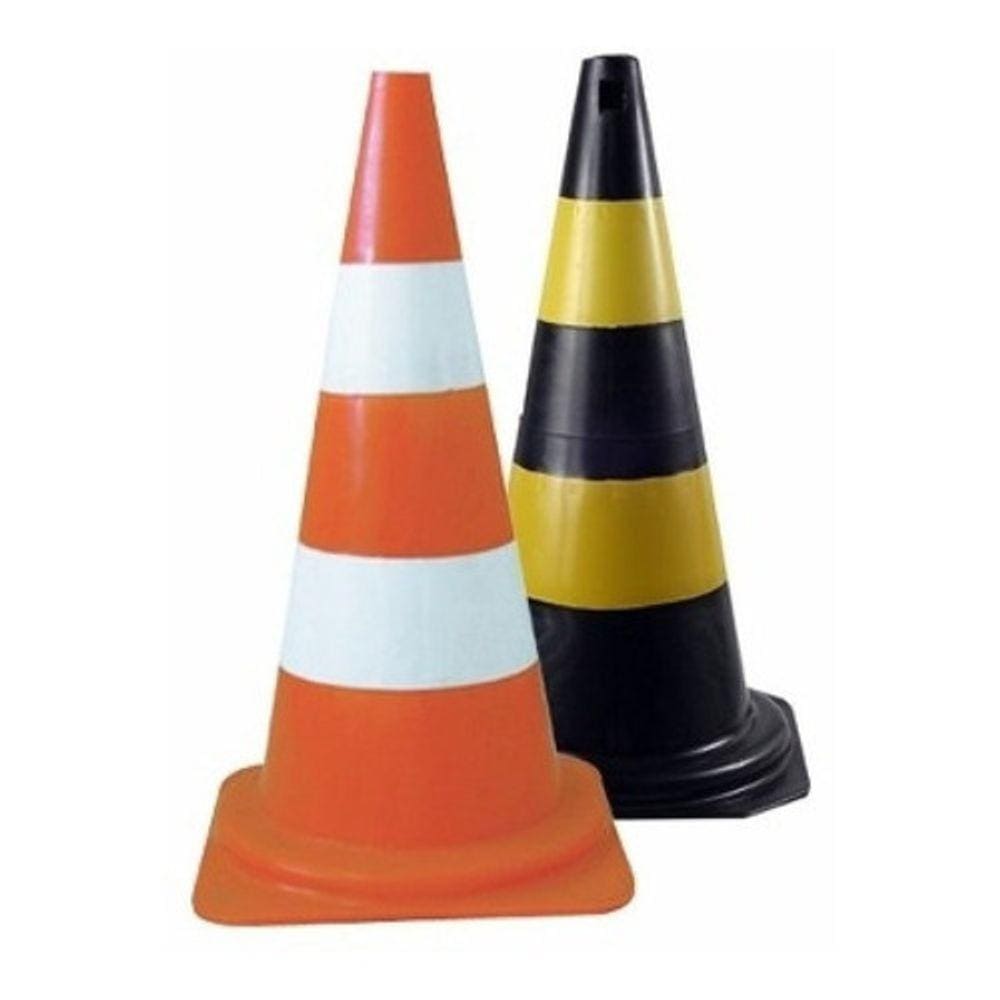 6x Cone Sinalização Rígido Plt 50cm Epi Trânsito