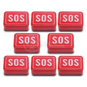 8 Mini Kits SOS Camping Tz-02 Lata de Ferramentas Compacta para Acampar Sobrevivência Selva