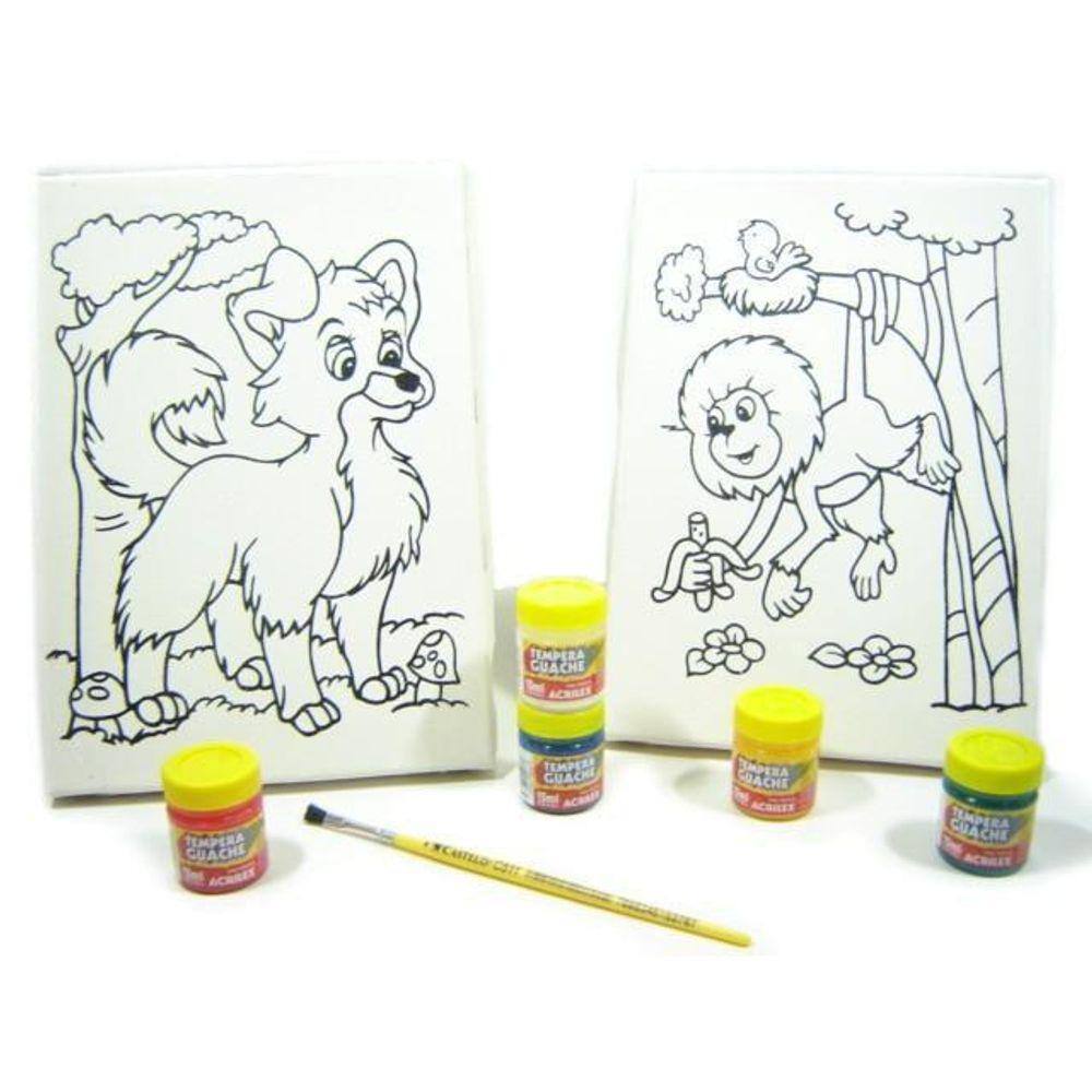 Kit 2 Telas - Lobo-Guará Mico-Leão Kits For Kids