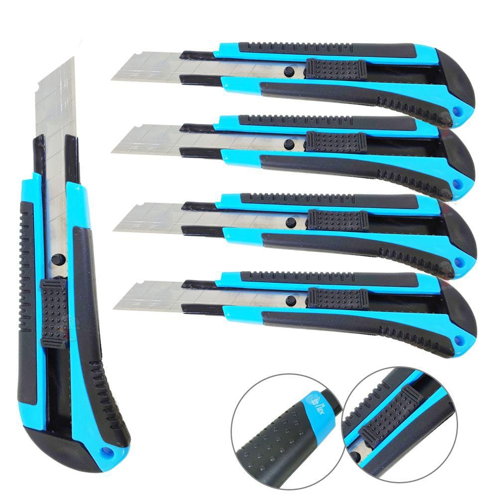 5 Estilete Com Reforco Emborrachado 18Mm