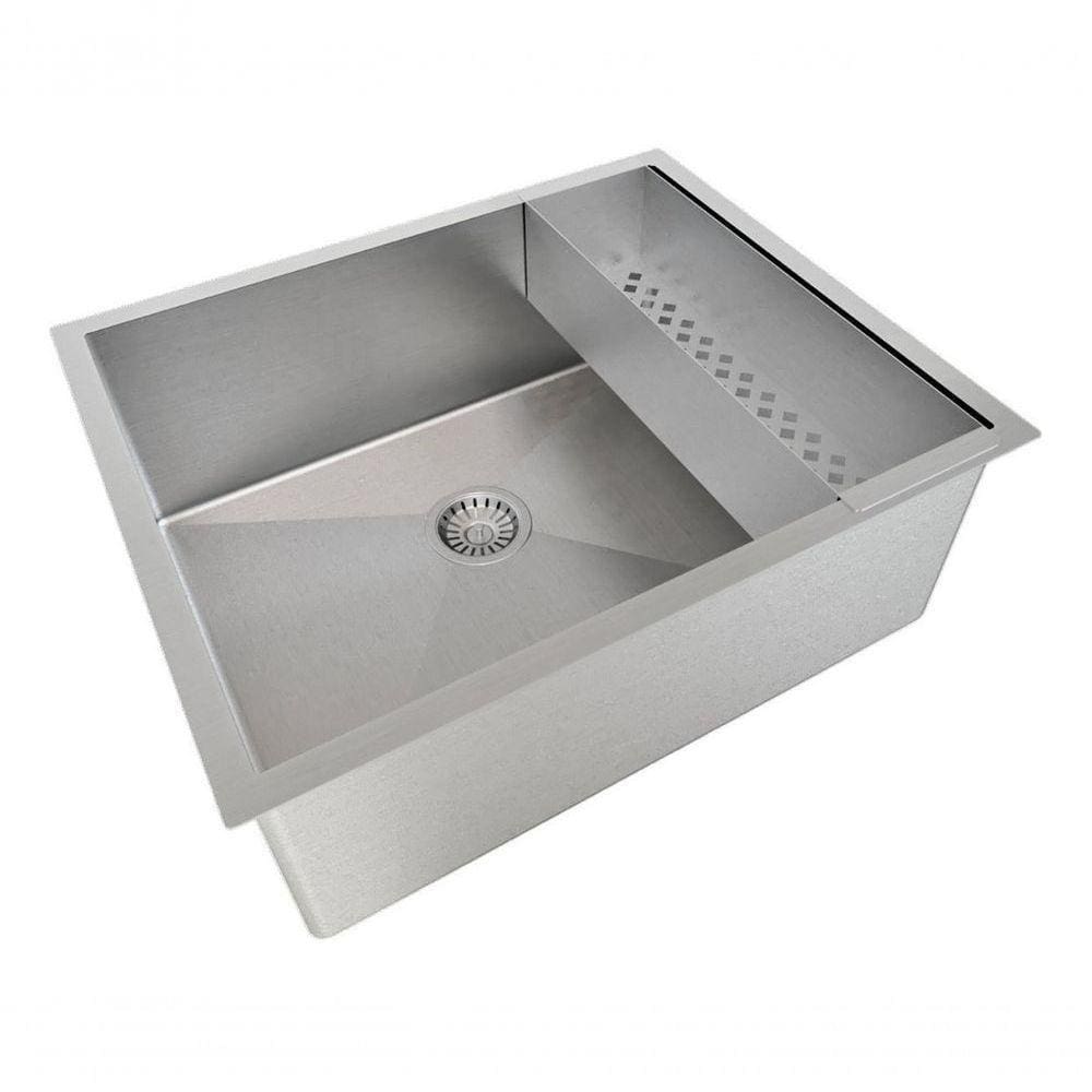 Cuba 50X40 De Inox Quadrada Com Escorredor Para Cozinha