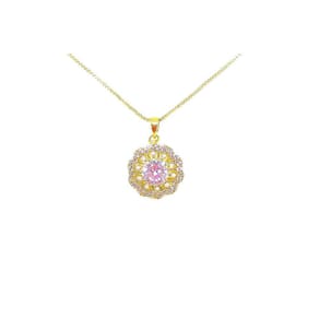 Colar Com Pingente Folheado a Ouro 18k Ponto de Luz