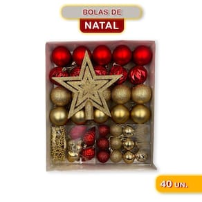 Bola de natal vermelha dourada | Casas Bahia Bola de natal vermelha dourada | Casas Bahia