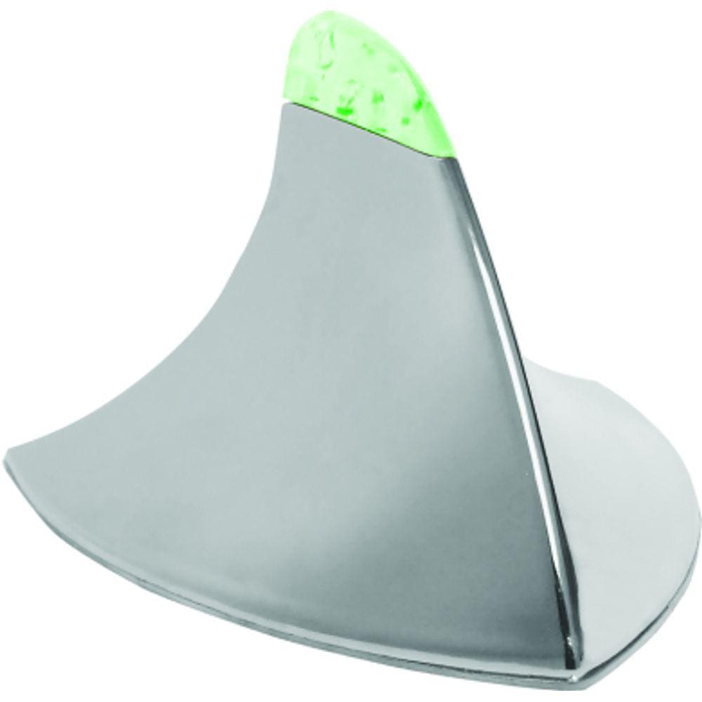Antena Teto Decorativa Tubarao Cromada Led Verde - Shekparts
