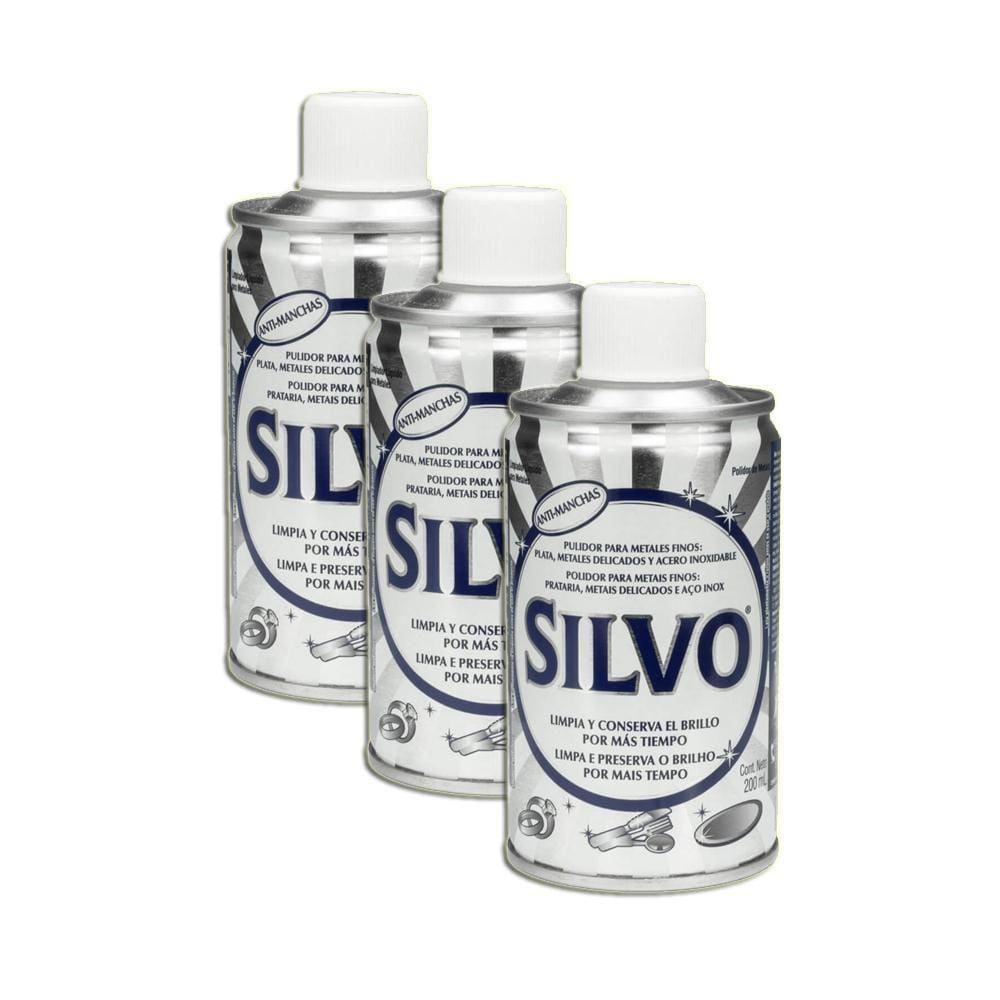 Limpador Líquido Para Metais Silvo Kit 3