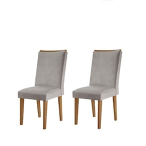 Conjunto com 2 Cadeiras Lunara Veludo Grafite Rufato