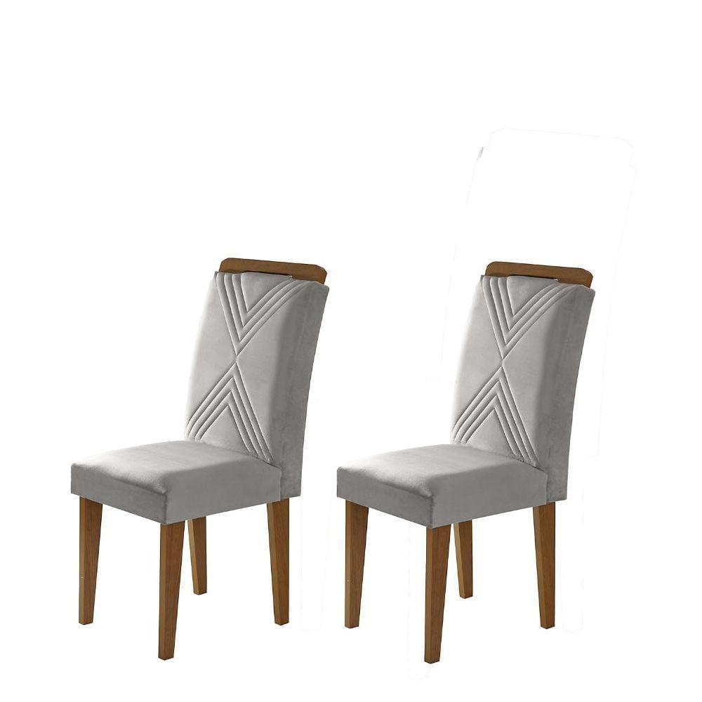 Conjunto 2 Cadeira Amsterdã Veludo Grafite