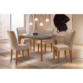 Conjunto Mesa Londrina 120X80cm Grafite Imbuia com 4 Cadeiras Londrina Turim 07 Rufato