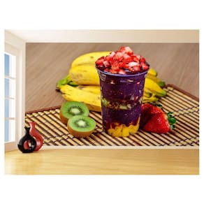 Papel De Parede 3D Alimentos Açai No Copo Frutas 3,5M Al445