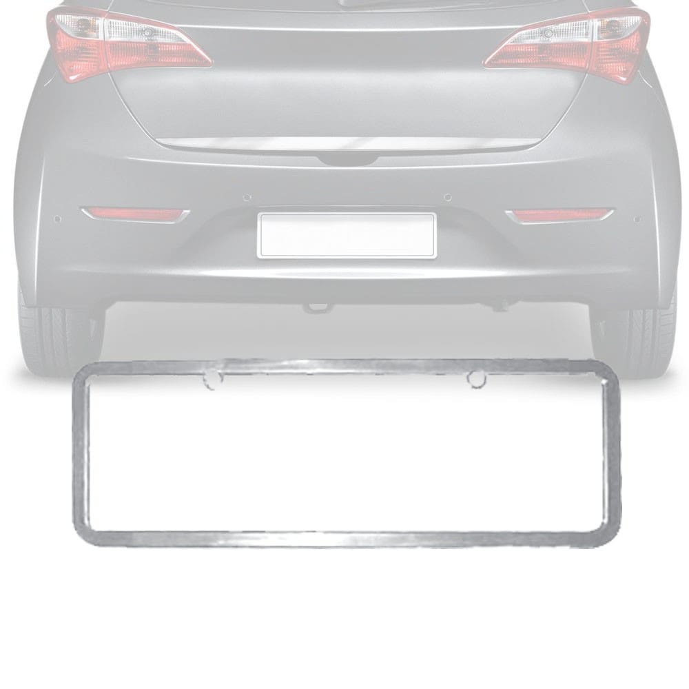 Par Moldura de Placa Cromada para Carro Lisa - Shekparts