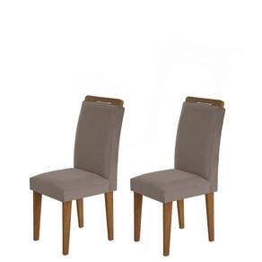Conjunto com 2 Cadeiras Athenas Veludo Marrom Rufato