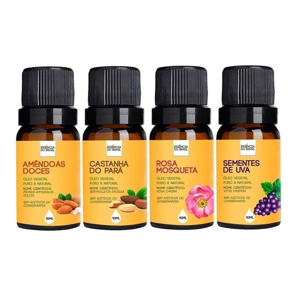 Kit 4 Óleos Vegetais 10ml - Puro e Natural
