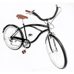 Bicicleta Aro 26 Masculino Beach Estilo Retrô Preto