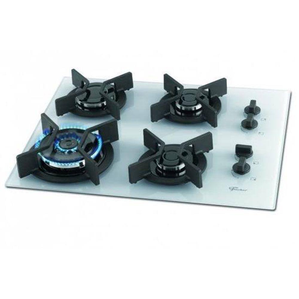 Fogao cooktop 4 bocas fischer branco Black Friday Vale Pix Casas Bahia