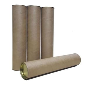 Tubo Papelão Tubete Canudo 65Cm X 6,1Cm Tampa Metal 24 Un
