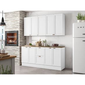 Cozinha Completa 4 Peças 9 Portas 2 Gavetas Unna Espresso Móveis Branco