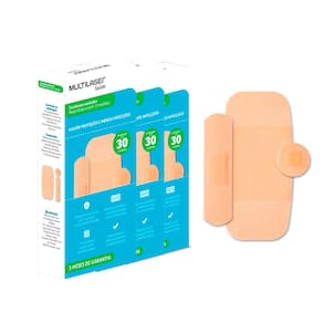 Band-Aid Curativo Tamanhos Variados Respirável Kit com 90 Bege Multi Saúde