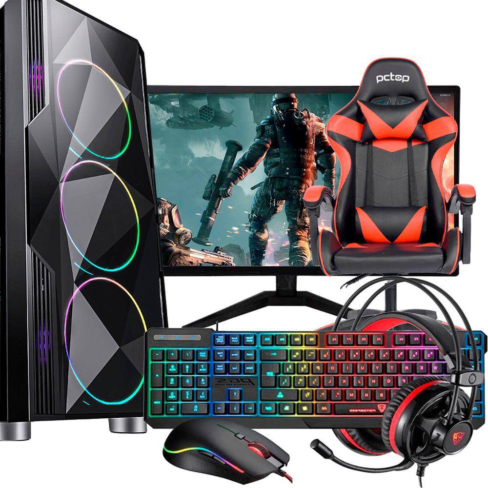 Computador Gamer Barato Completo Ryzen 5 + Kit Game+ Cadeira