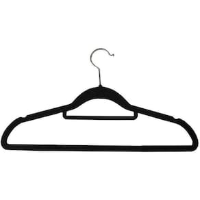 Conjunto De Cabide De Plástico Grande Aveludado Luxo Preto