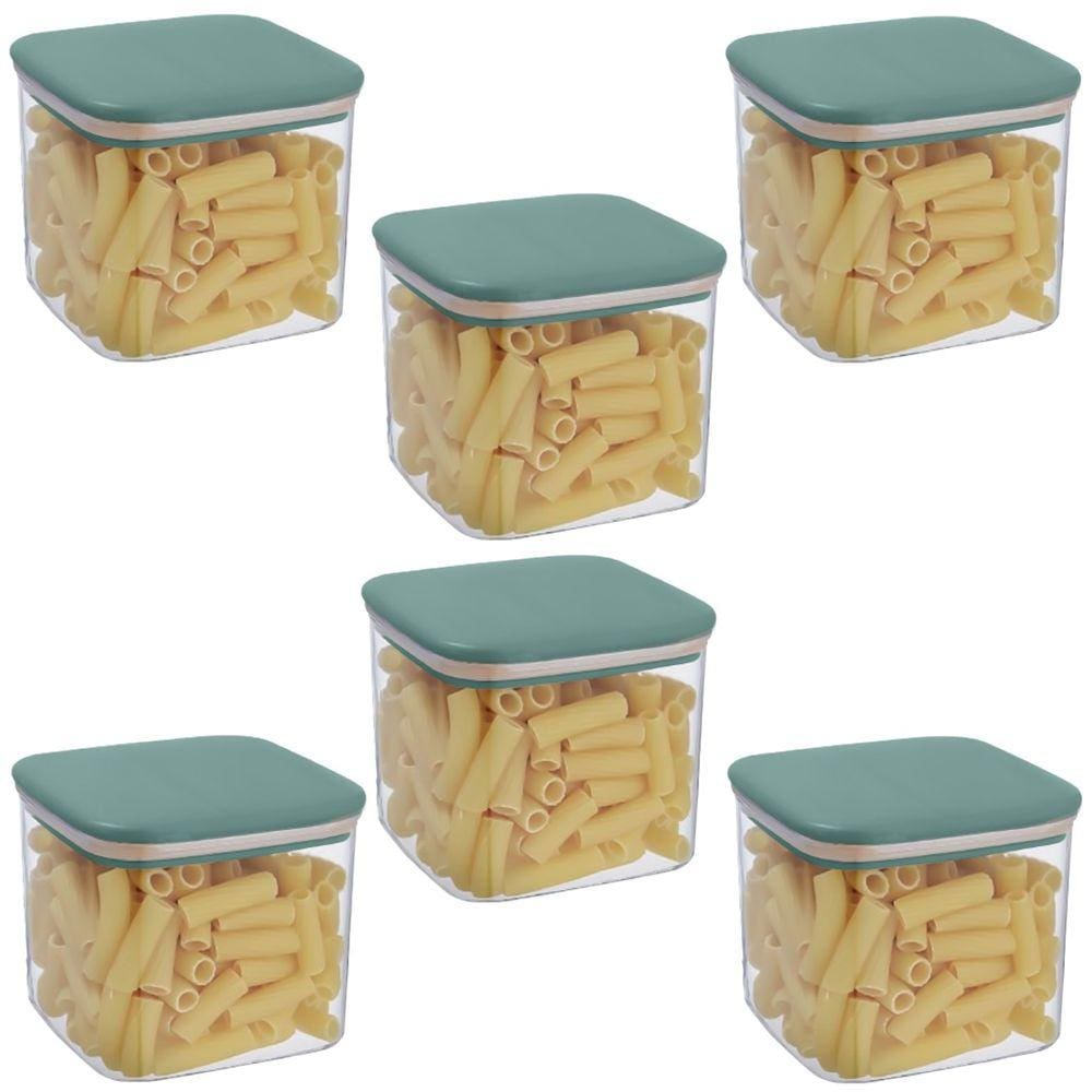 Jogo 6 Potes Hermetico Acrilico P/ Mantimentos Cozinha 500ml