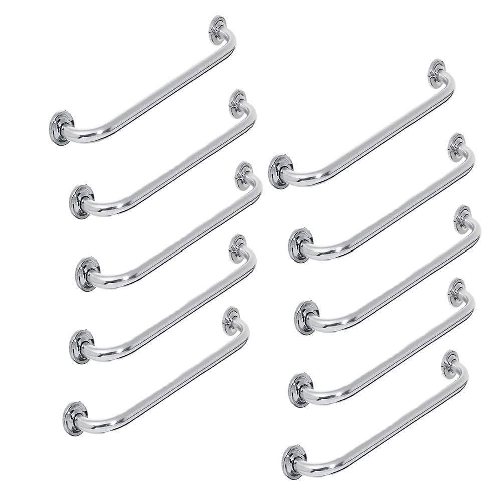 Barra De Apoio Alça Banheiro 60Cm Kit 10 Und Suporte Idoso D