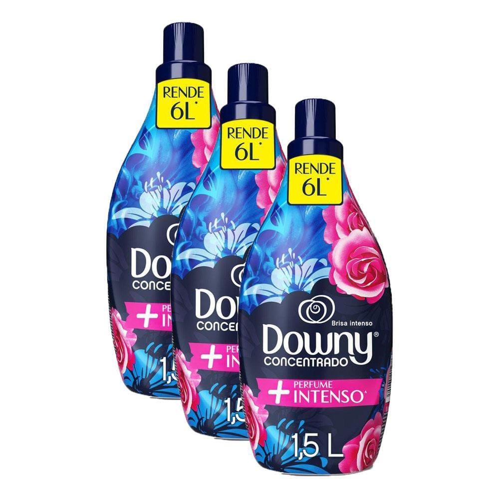 Kit 3 Amaciantes Downy Concentrado Brisa Intenso 1,5L