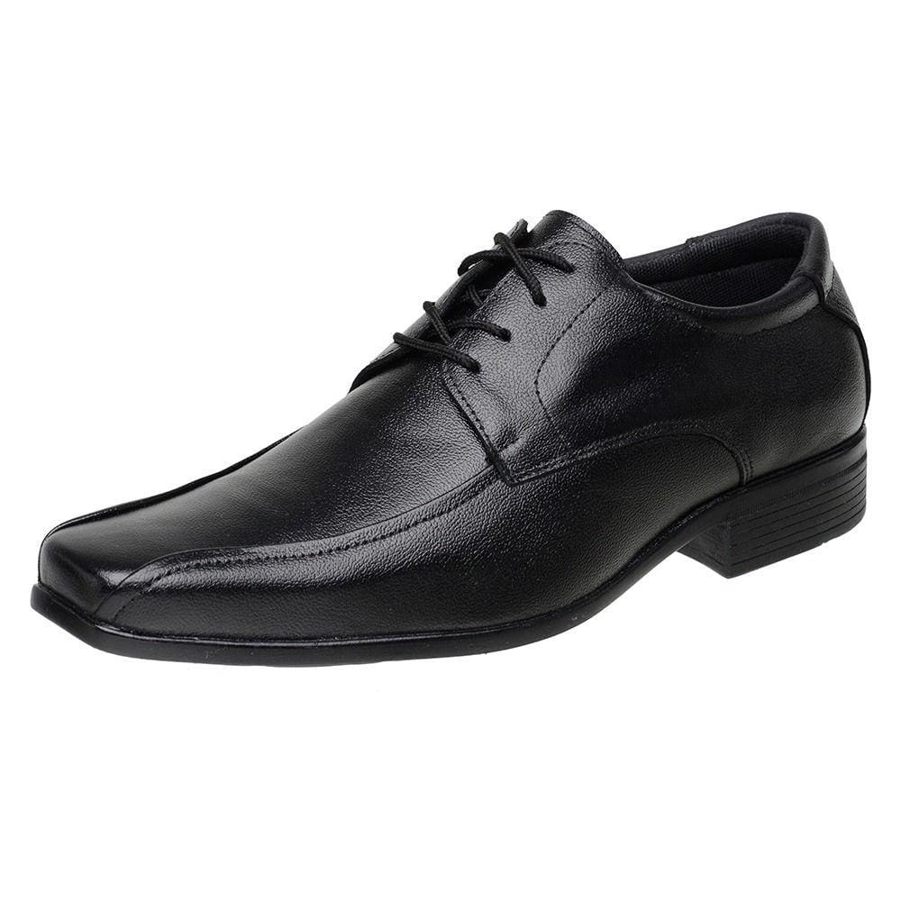 Sapato Social Couro Masculino Amarração Tradicional Trabalho Casamento Bico Quadrado
