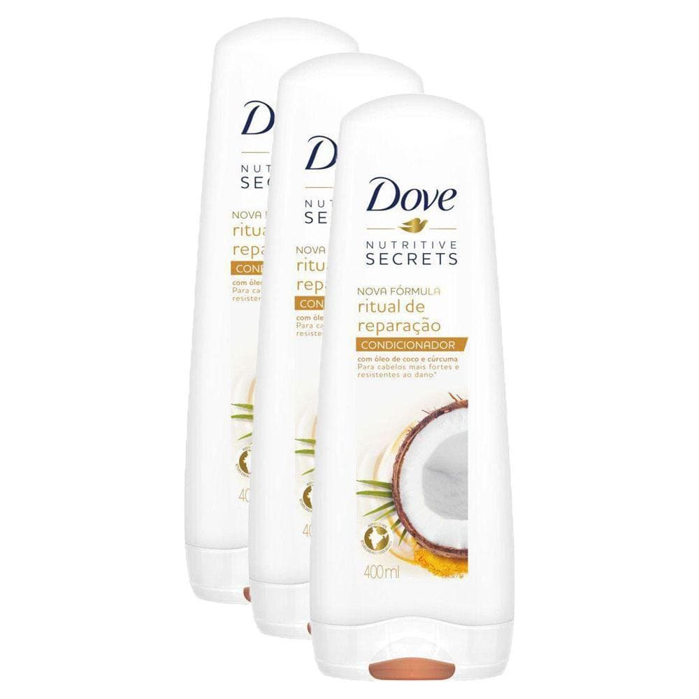 Kit 3 Condicionadores Dove Ritual de Reparação 400ml cada