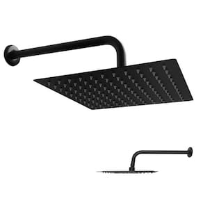 Ducha Chuveiro Slim 20x20 Quadrado Suporte Parede Preto Fosco Piscina Area Externa Banheiro