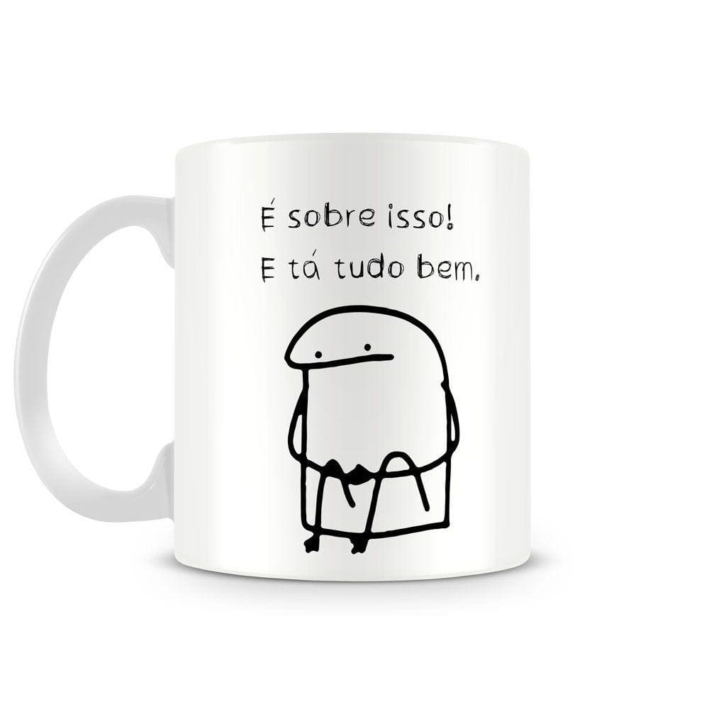 Caneca Meme Flork Boneco Palito Com Café Sem Café