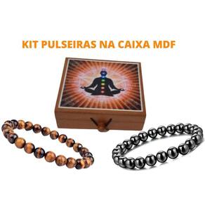Kit Pulseiras Ajustaveis Olho De Tigre Hematita Na Caixinha