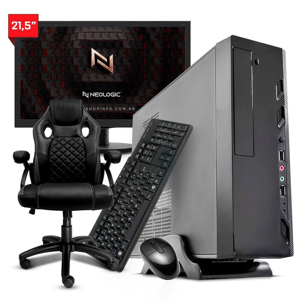 Computador Completo Intel Core I5 10400 10º Geração 8Gb Hd 1Tb + Cadeira - Neologic Home Slim - Nli84181